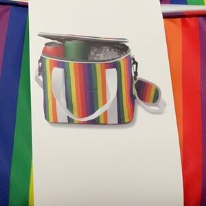 Celebrate It Pride Rainbow Striped Cooler New